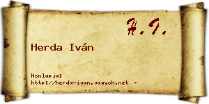Herda Iván névjegykártya